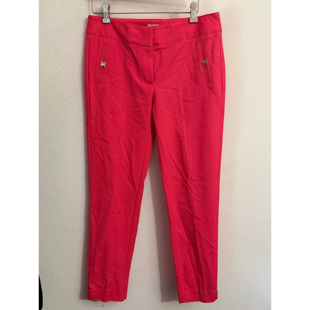 Cache Women Pink Ankle Trousers Stretch Tapered Dress Pants Size 6 NEW